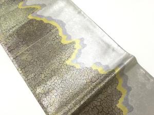 引箔霞模様織出し袋帯